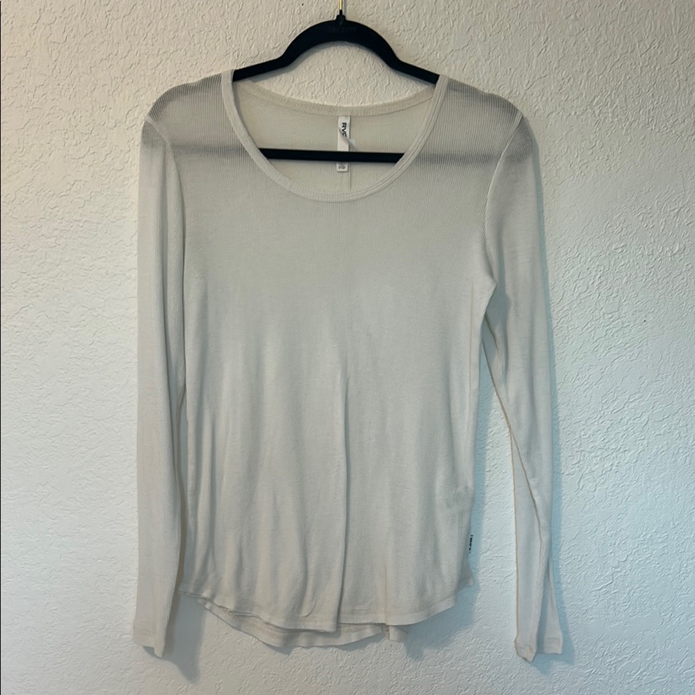 RVCA Women's White Long Sleeve Top